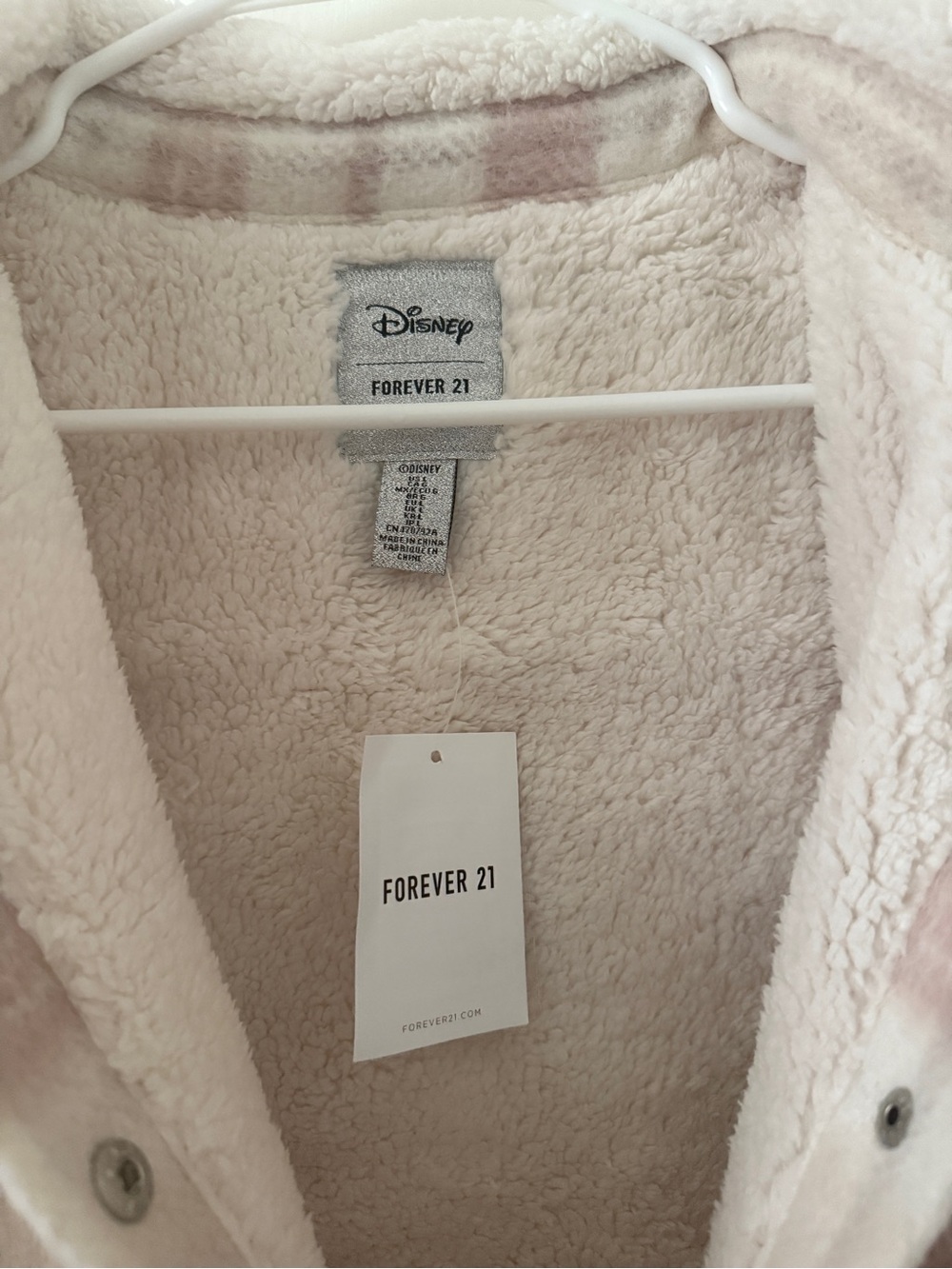 Disney x Forever21 Bambi Plaid Flannel Jacket, Size L - Picture 6 of 6